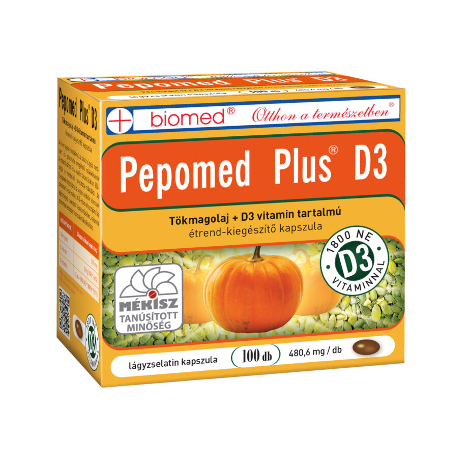 Biomed Pepomed Plus D3 tökmagolaj kapszula 100 db