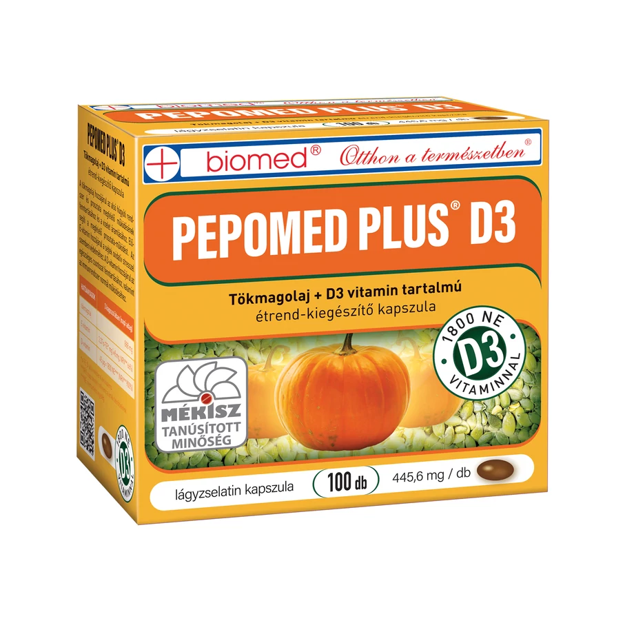 Biomed Pepomed Plus D3 tökmagolaj kapszula 100 db